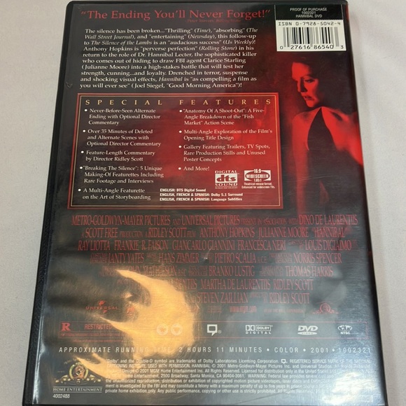 Hannibal DVD VIDEO - Picture 3 of 5